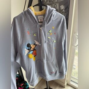 Vintage Disney Blue Hoodie with Colorful Embroidery